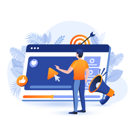 Online video marketing  イラスト