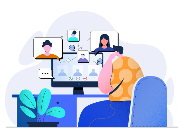 Online-Video-Meeting  Illustration