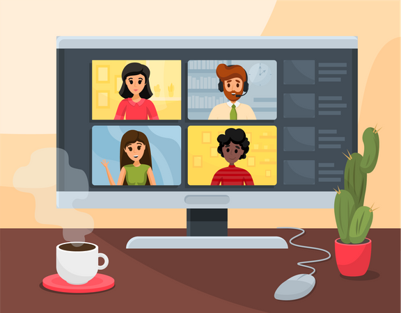 Online video meeting  Illustration