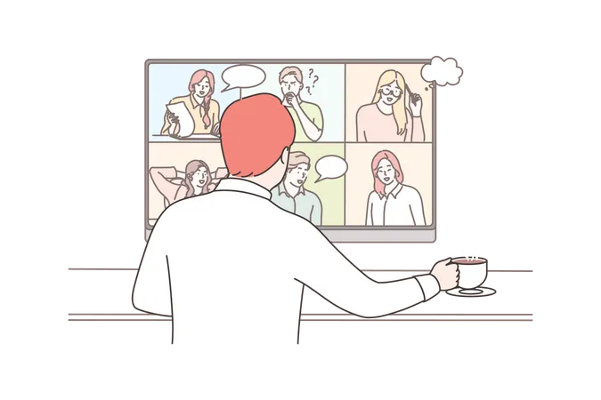 Online video meeting  Illustration