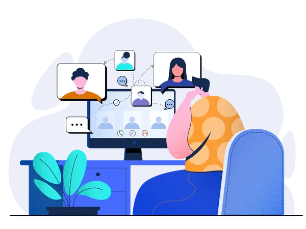 Online video meeting  Illustration