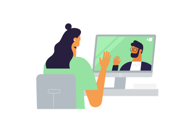 Online video meeting  Illustration