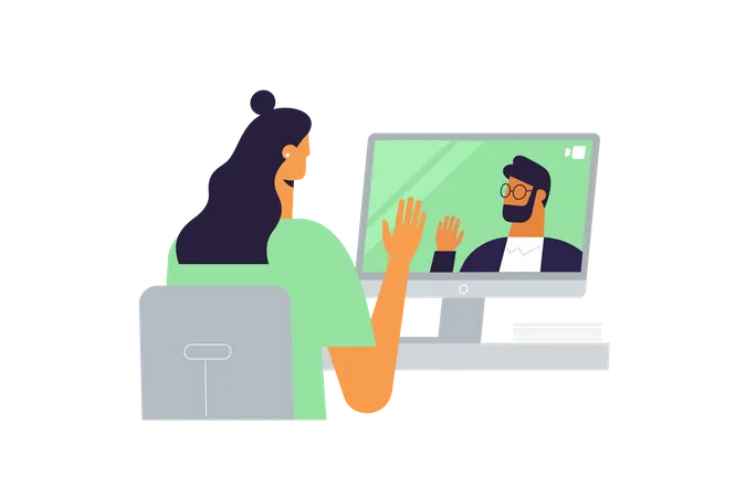 Online video meeting  Illustration