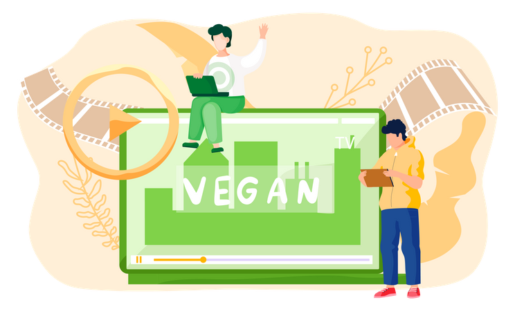 Online video on vegan products Illustration