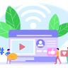 illustrations of online video platform