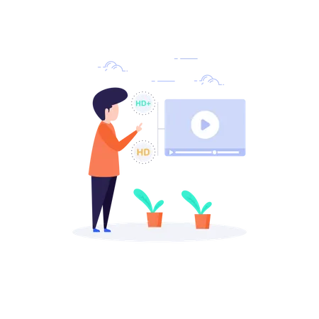 Online Video Streaming in high video quality Illustration