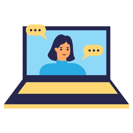 Online virtual meeting  Illustration