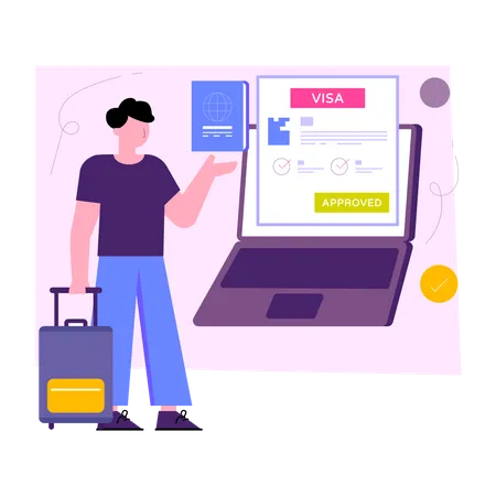 Online Visa Approval  Illustration