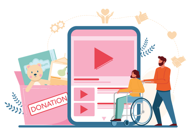 Online volunteer service  イラスト