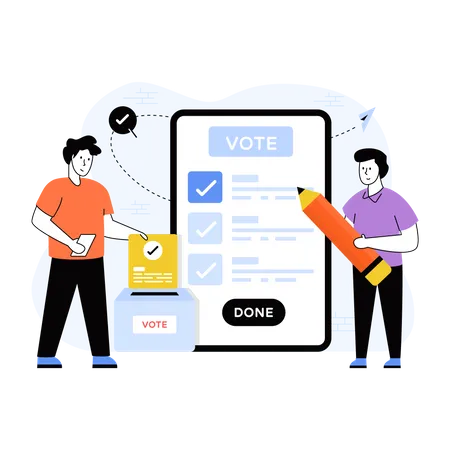 Online Voting Flat Illustration With High Quality Graphics Illustration