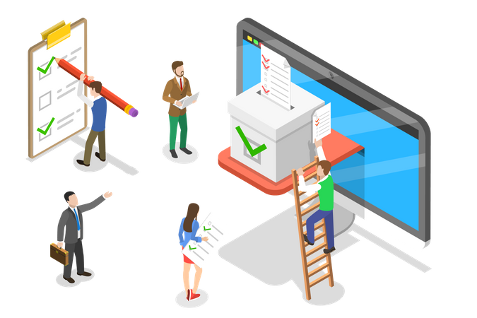 Online voting and election  Illustration