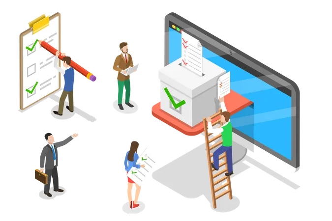 Online voting and election  Illustration