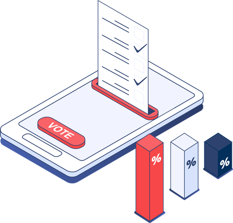 Online voting using voting app  Illustration