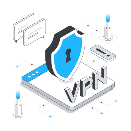 Online VPN Security  Illustration