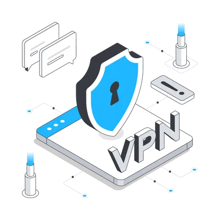 Online VPN Security  Illustration