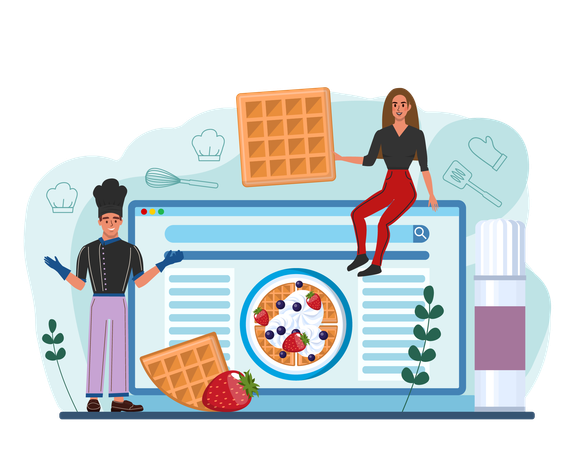 Online waffles shop  Illustration