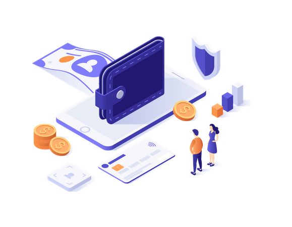 Online wallet  Illustration