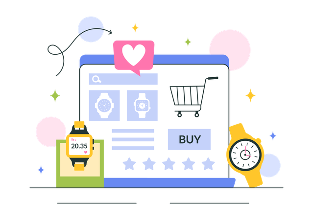 Online Watches Store  Illustration
