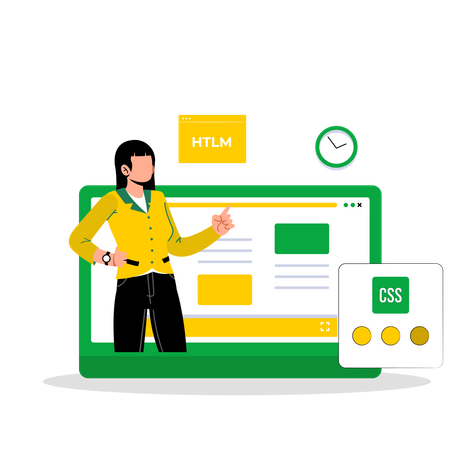 Online web development video tutorial  イラスト