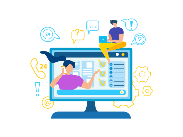 Online-Web-Support  Illustration