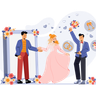 online wedding celebratation illustration svg