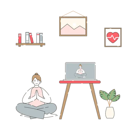 Online-Wellness-Programme für Mütter  Illustration