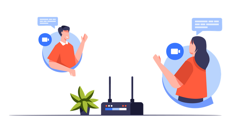 Online Wifi Calling  Illustration