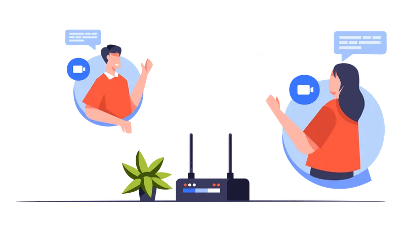 Online Wifi Calling  Illustration