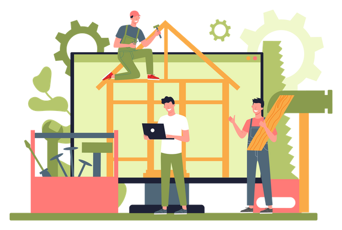 Online woodworking platform  Illustration