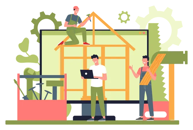 Online woodworking platform  Illustration