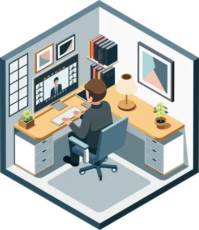 Online work from home  Illustration