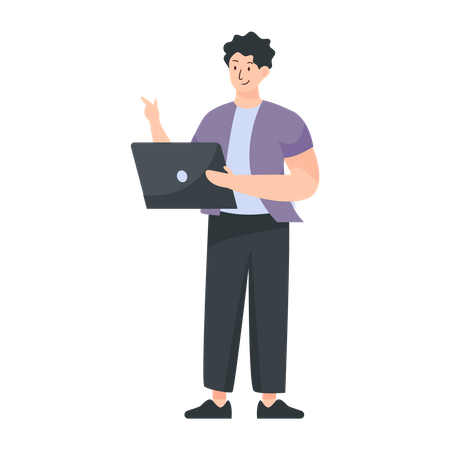 Online Working Illustration