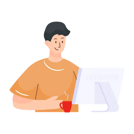 Online Working on Computer Illustration
