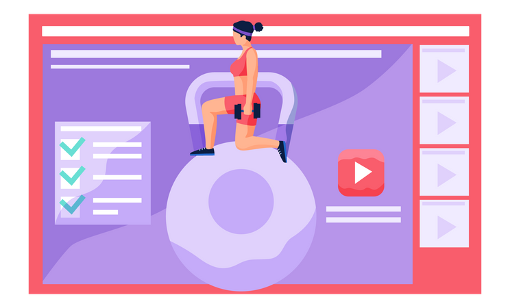 Online workout class  Illustration
