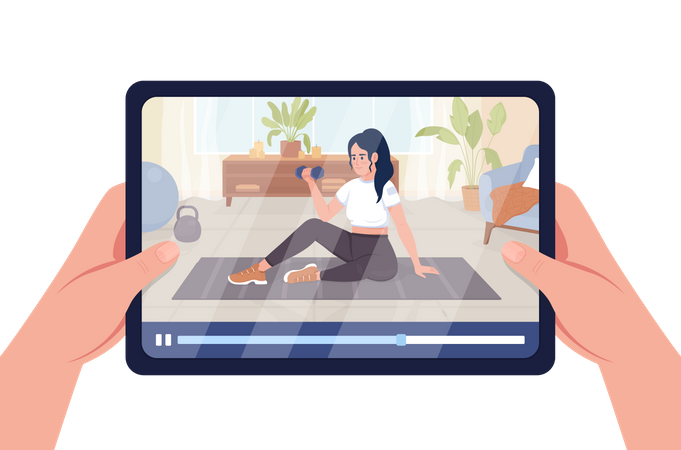 Online-Workout-Unterricht  Illustration