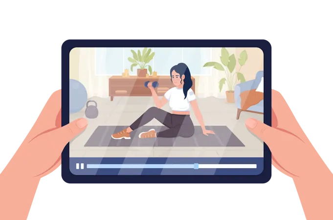 Online-Workout-Unterricht  Illustration