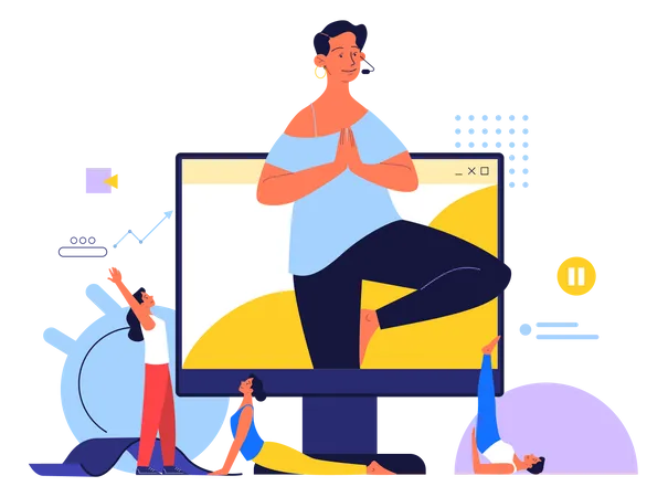 Online Workout video courses  イラスト