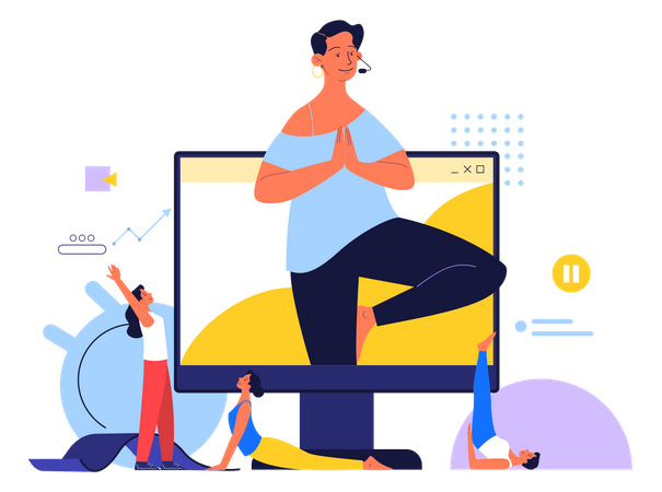 Online Workout video courses  Illustration