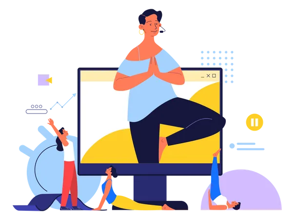 Online Workout video courses  Illustration