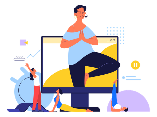Online Workout video courses  イラスト