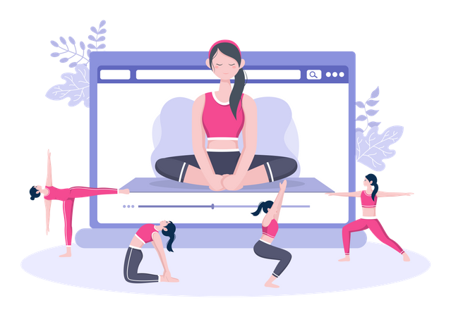 Online Yoga and Meditation Lessons  Illustration