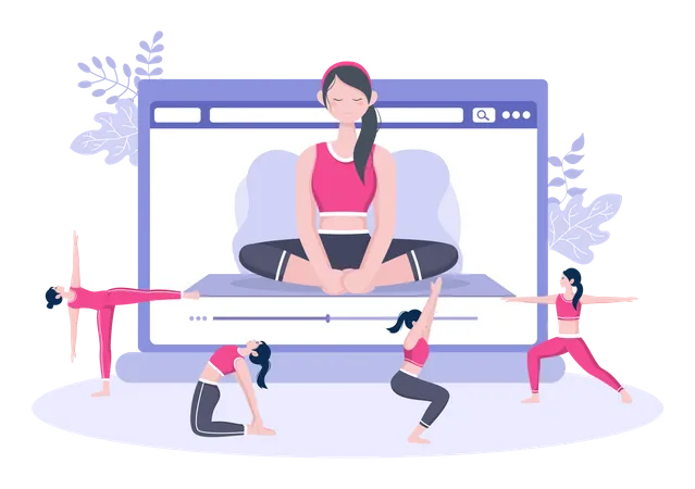 Online Yoga and Meditation Lessons  Illustration