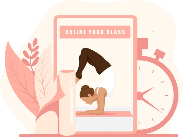 Online yoga app  Illustration
