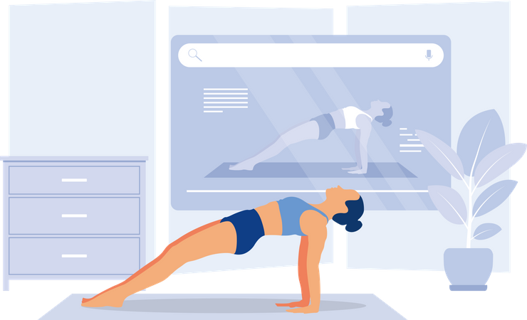 Online yoga app  Illustration