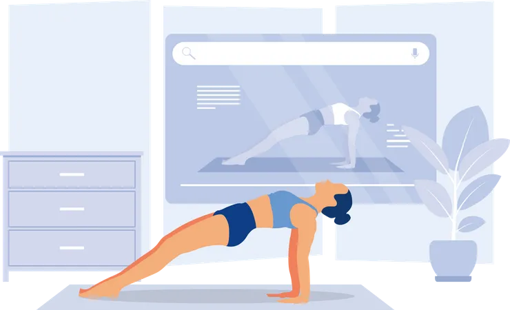 Online yoga app  Illustration