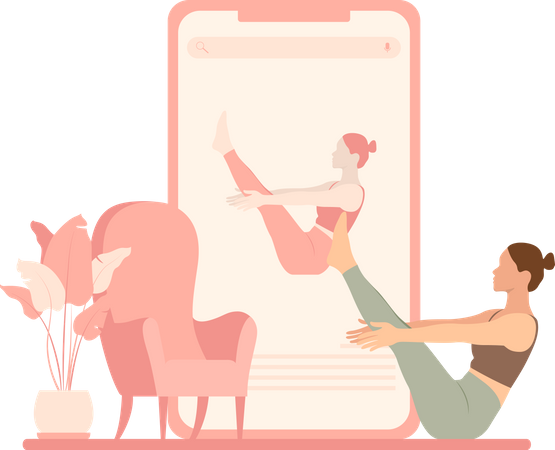 Online yoga app  Illustration