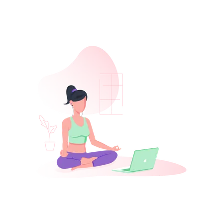 Online yoga class  Illustration