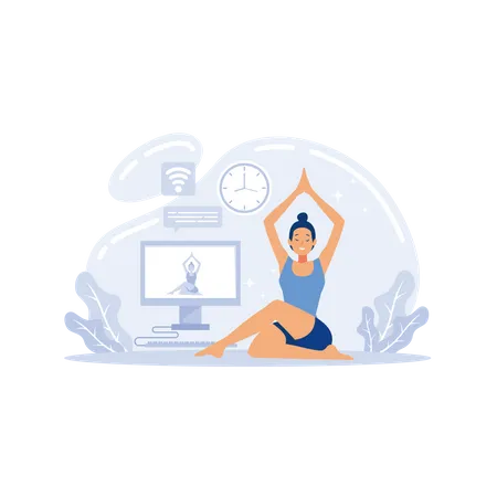 Online yoga class  Illustration