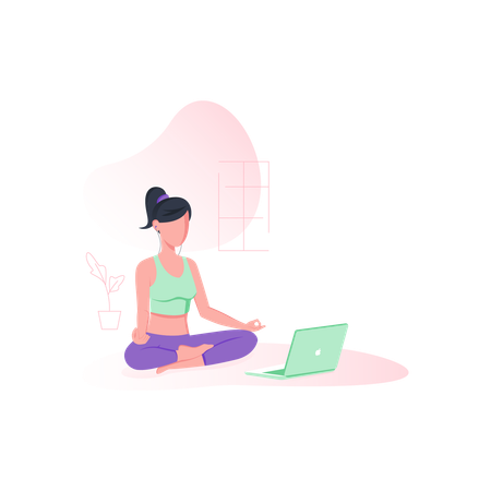 Online yoga class  Illustration