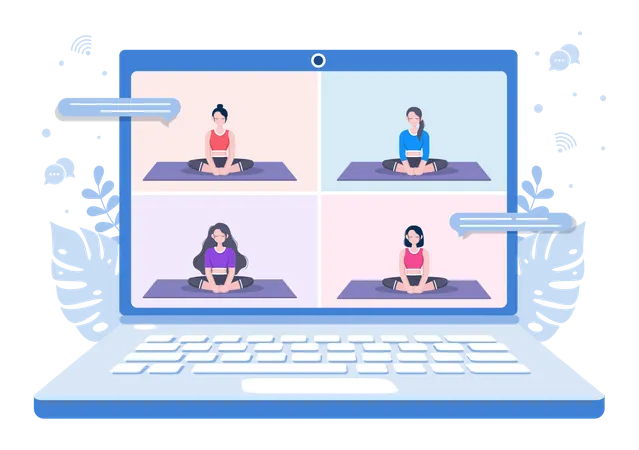 Online yoga classes Illustration